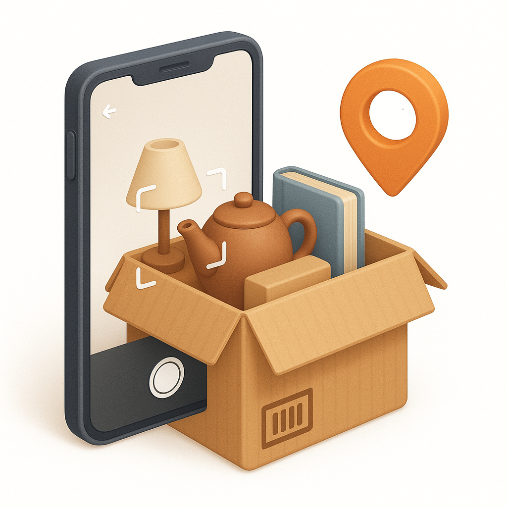 Taking photos for inventory box tracker system